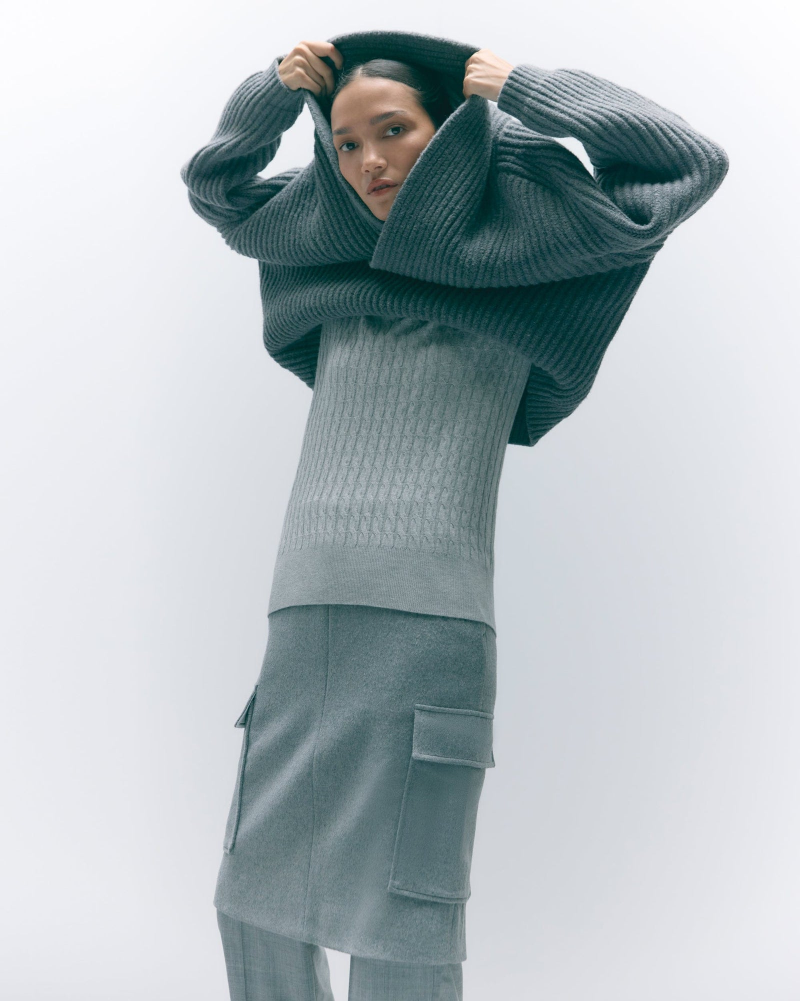 Charlotte | Felicia Wool Utility Midi Skirt in Size Extra Small