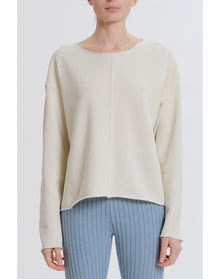 Raw Edge Sweatshirt | Ivory
