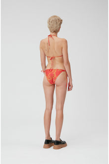 Recycled Printed String Bikini Top | High Risk Red