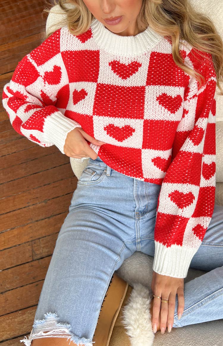 Heart Patchwork Jumper | Red