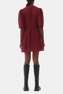 Red Sheer Tie String Wrap Dress | Winery