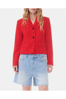 Red Twill Suiting Fitted Blazer | Barbados Cherry