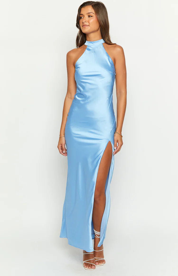 Reese Satin Maxi Dress | Blue