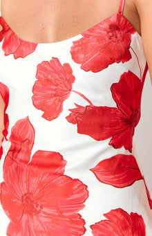 Renesmee Anemone Floral Print Maxi Dress | Red