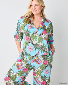 Barbie™ + Printfresh Retro Relaxation - Satin Wildest Dreams Set - Retro Blue - Printfresh