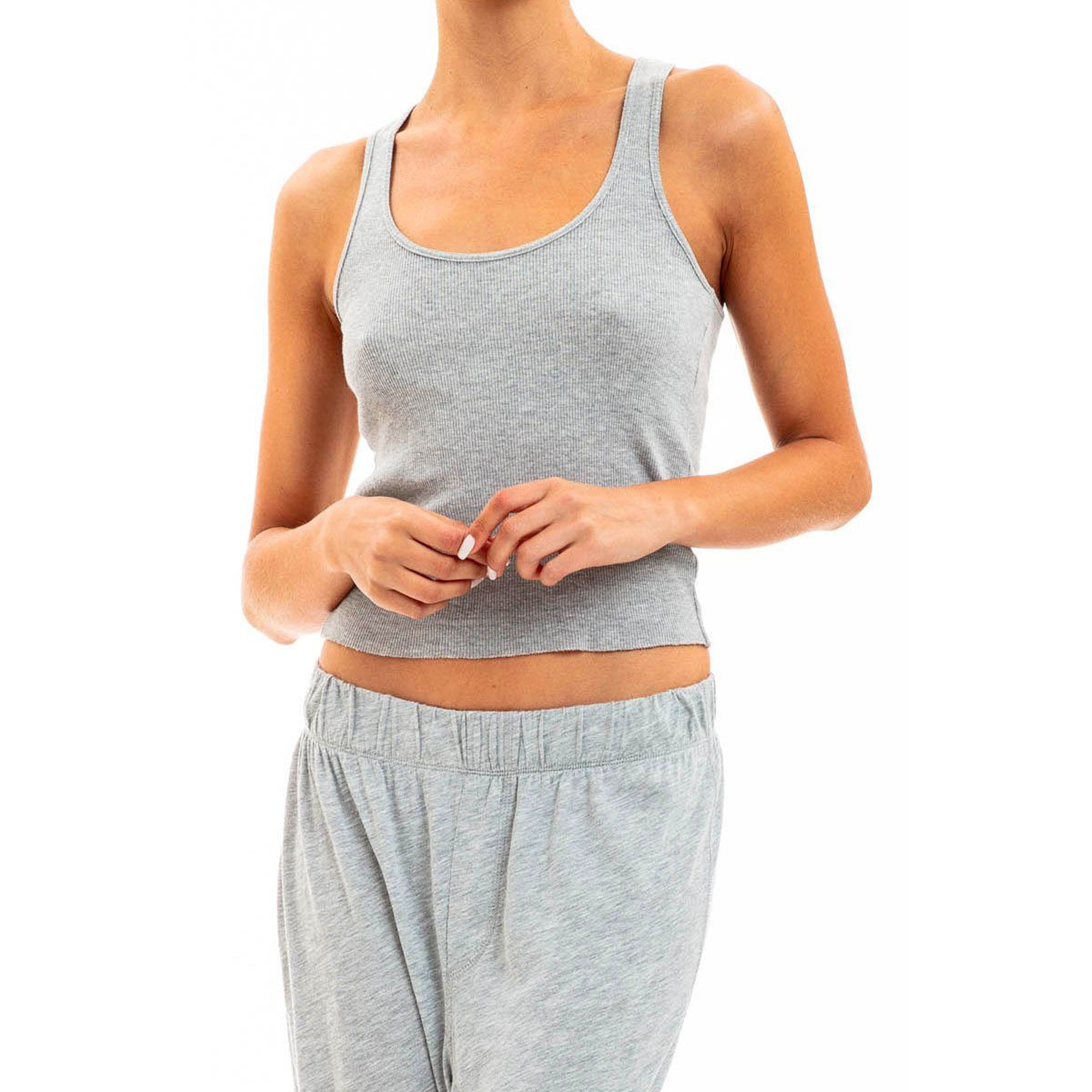 Rib Racerback Tank | Heather Grey