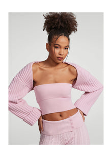 Ribbed Knit Shrug | Ballet Pink