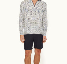 Ridley Fiore Print Relaxed Fit Resort Placket Overhead Shirt | Cashew