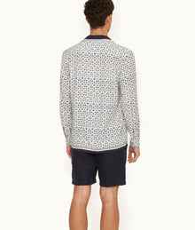 Ridley Fiore Print Relaxed Fit Resort Placket Overhead Shirt | Cashew