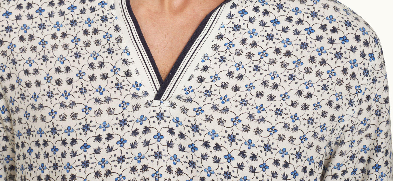 Ridley Fiore Print Relaxed Fit Resort Placket Overhead Shirt | Cashew