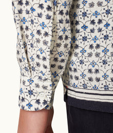 Ridley Fiore Print Relaxed Fit Resort Placket Overhead Shirt | Cashew
