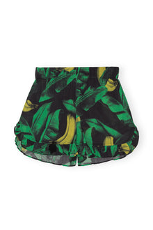 Ruffled Beach Shorts | Banana Tree Black