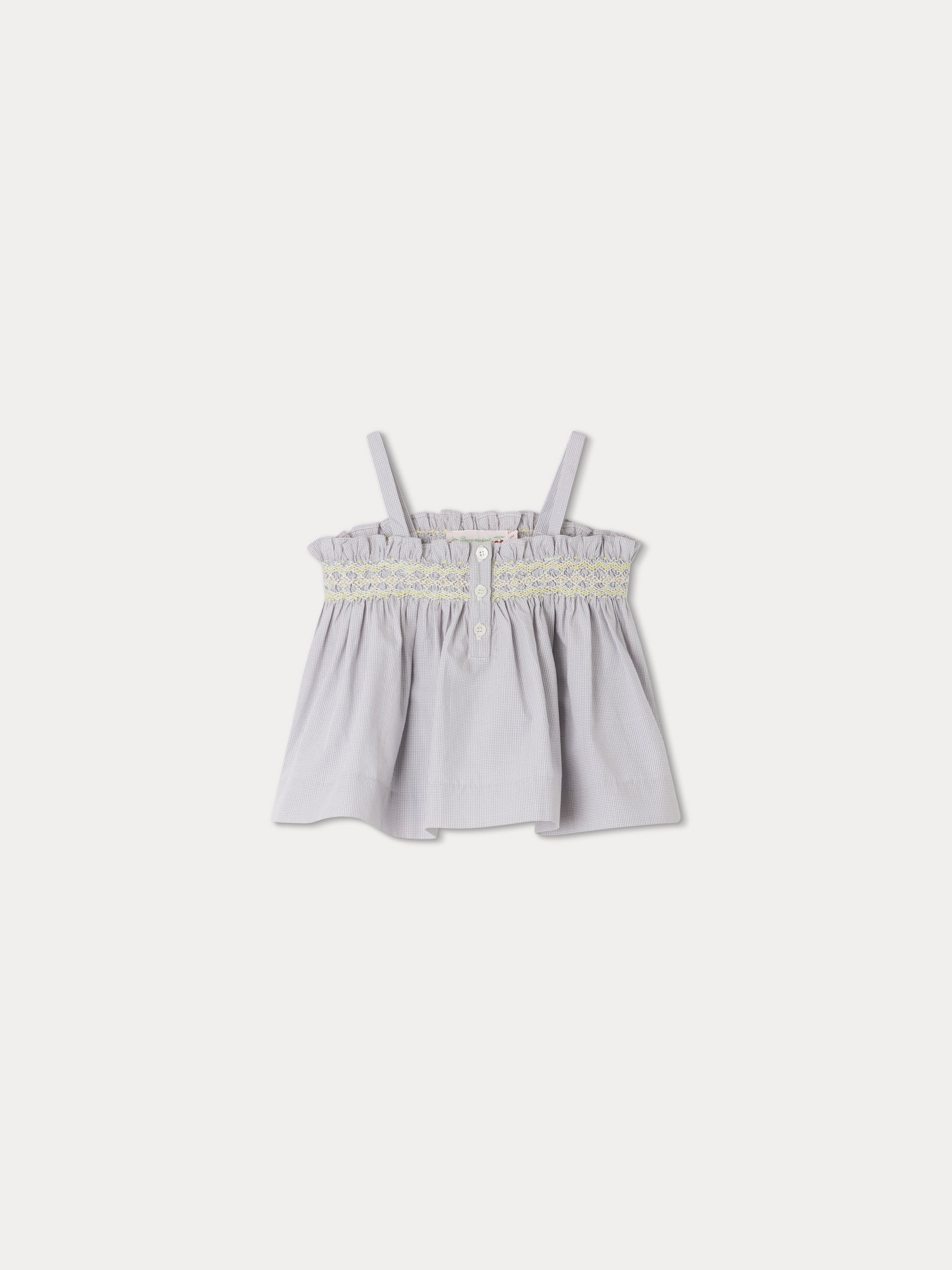 Girl | Abricot Smocked Blouse | Light Gray