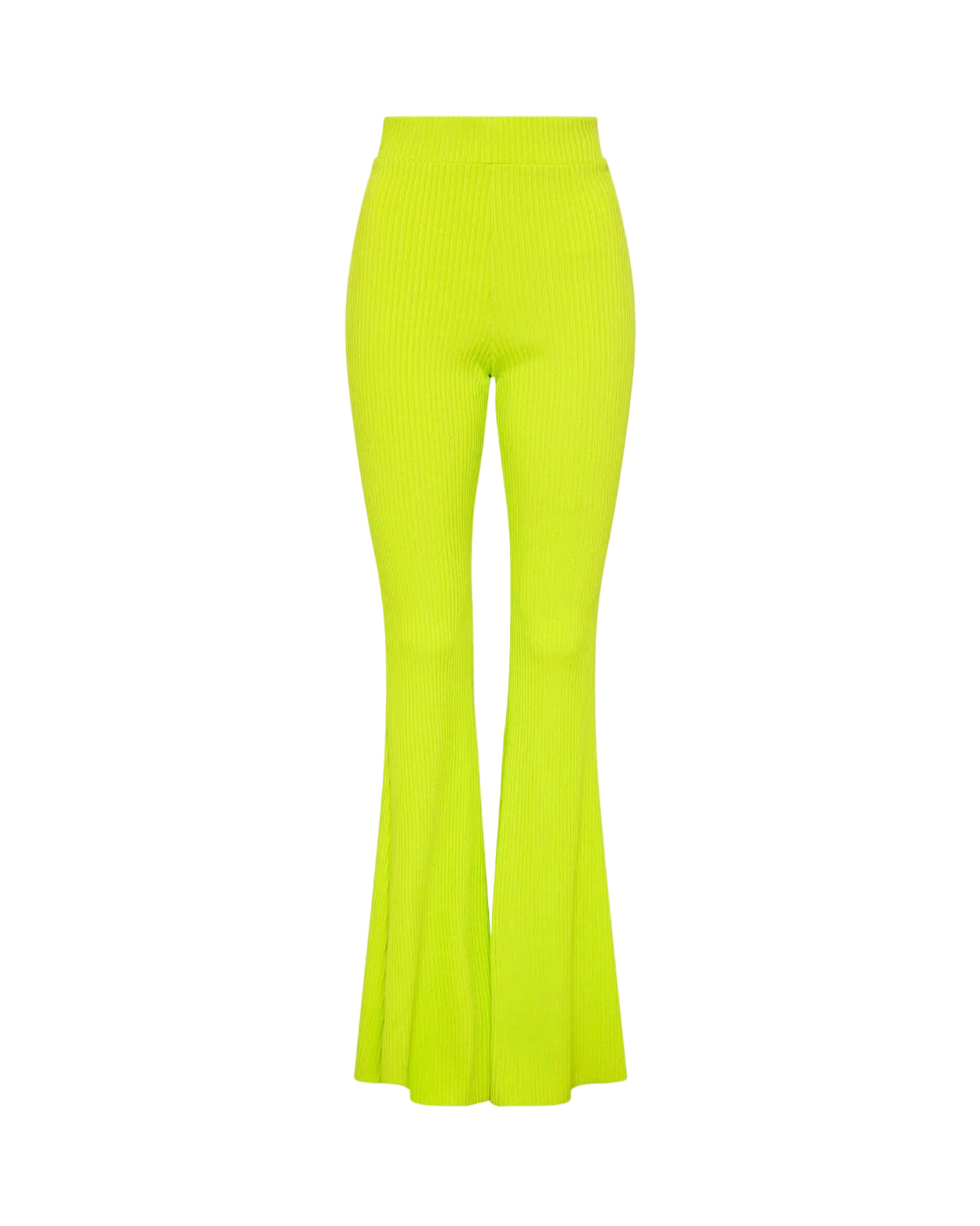 Comfortable ribbed flare pants in yellow 