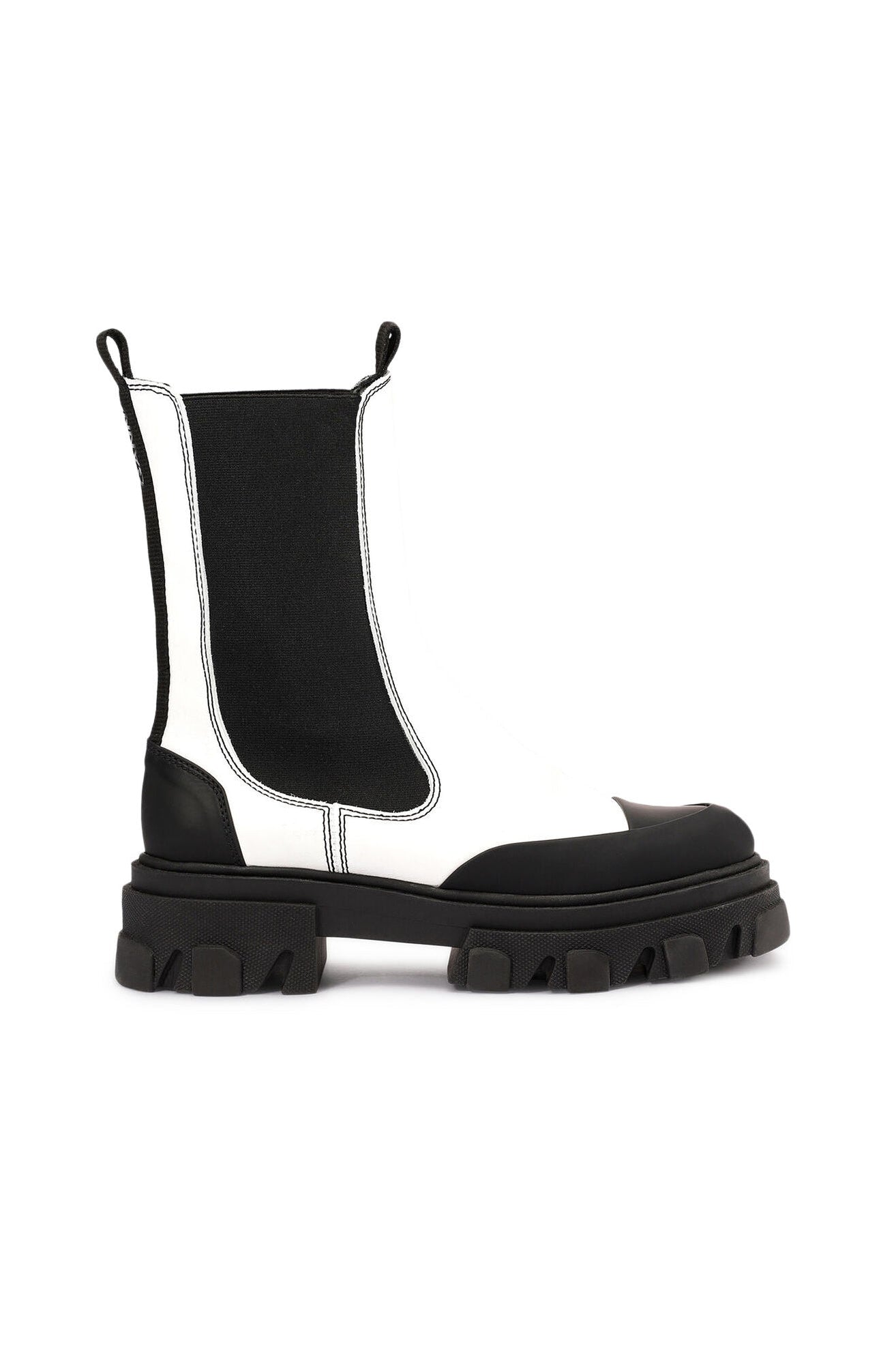 Calf Leather Mid Chelsea Boot | Egret