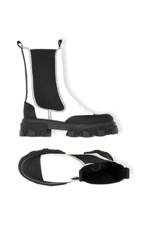 Calf Leather Mid Chelsea Boot | Egret