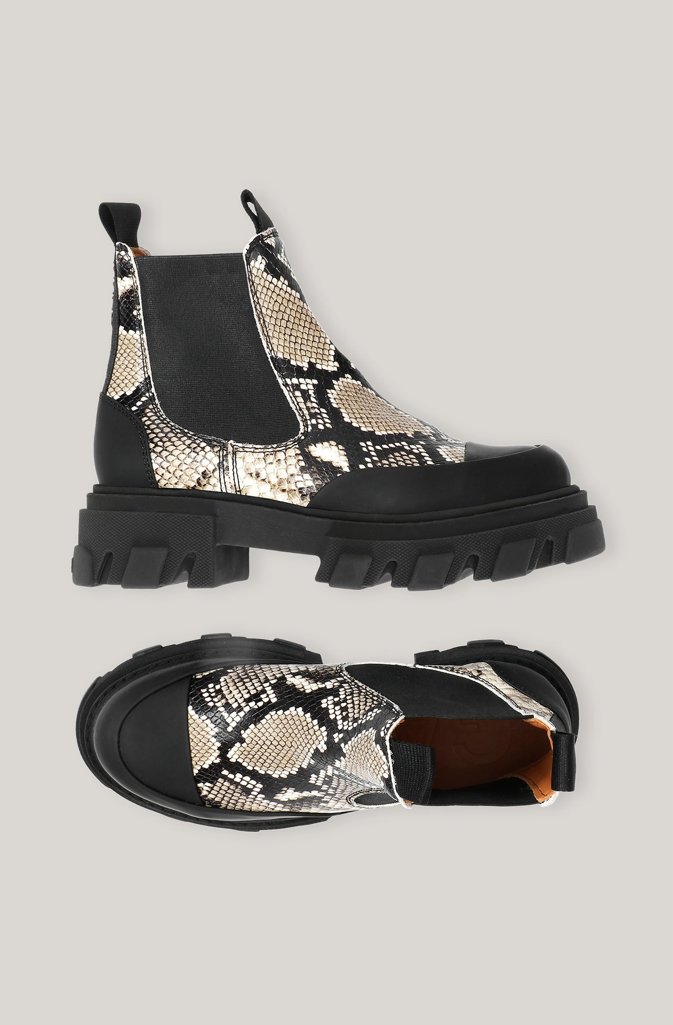 Embossed Snake Low Chelsea Boot | Kalamata