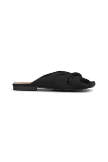 Knot Strap Flat Mules | Black