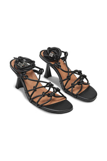 Knots High Heel Sandals | Black
