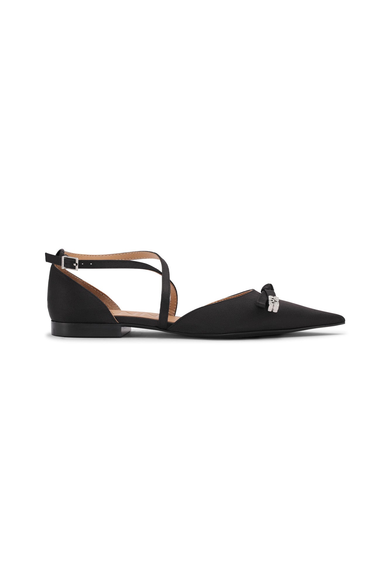 Satin Butterfly Ballerinas | Black