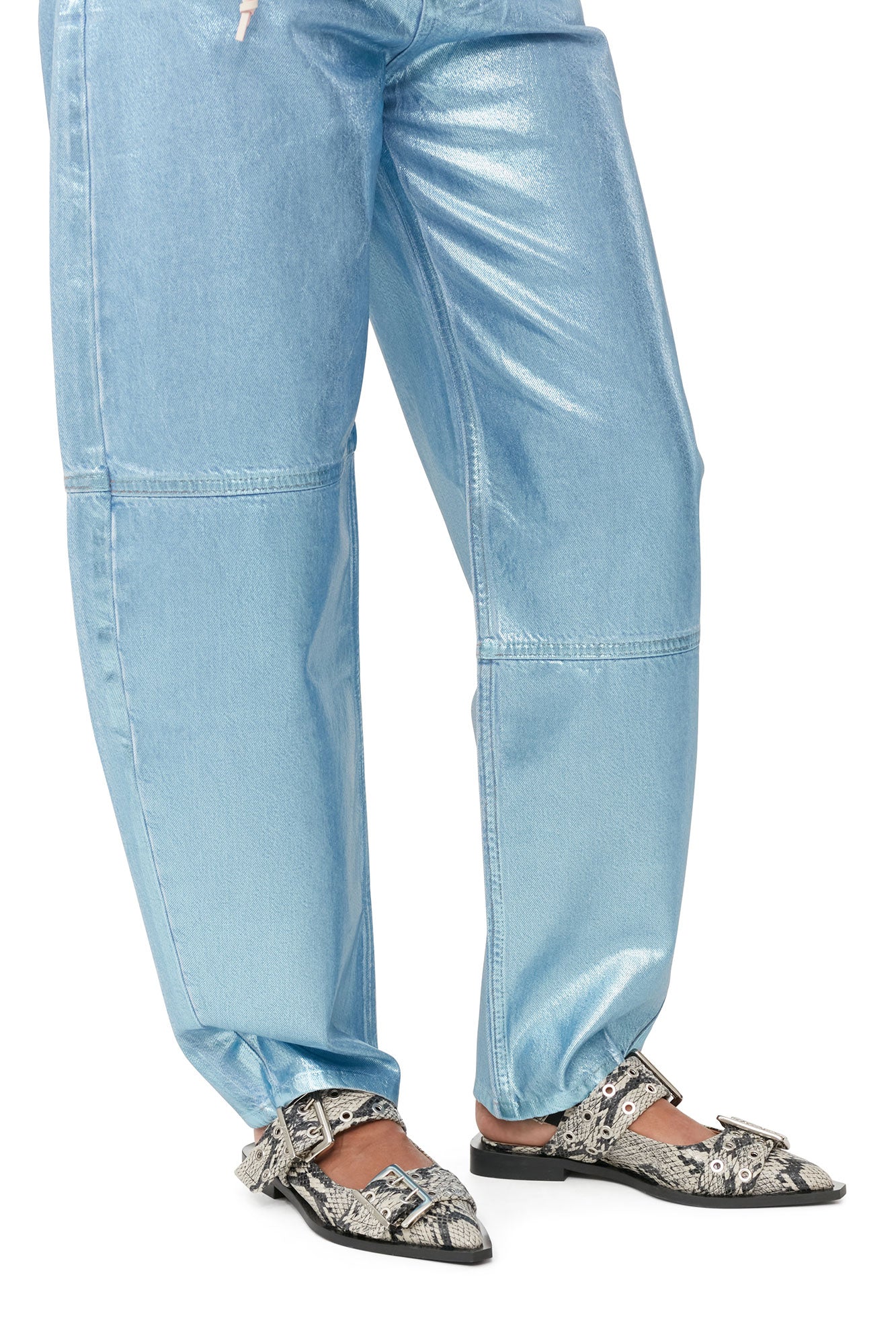 Chunky Buckle Ballerina Snake | Sand