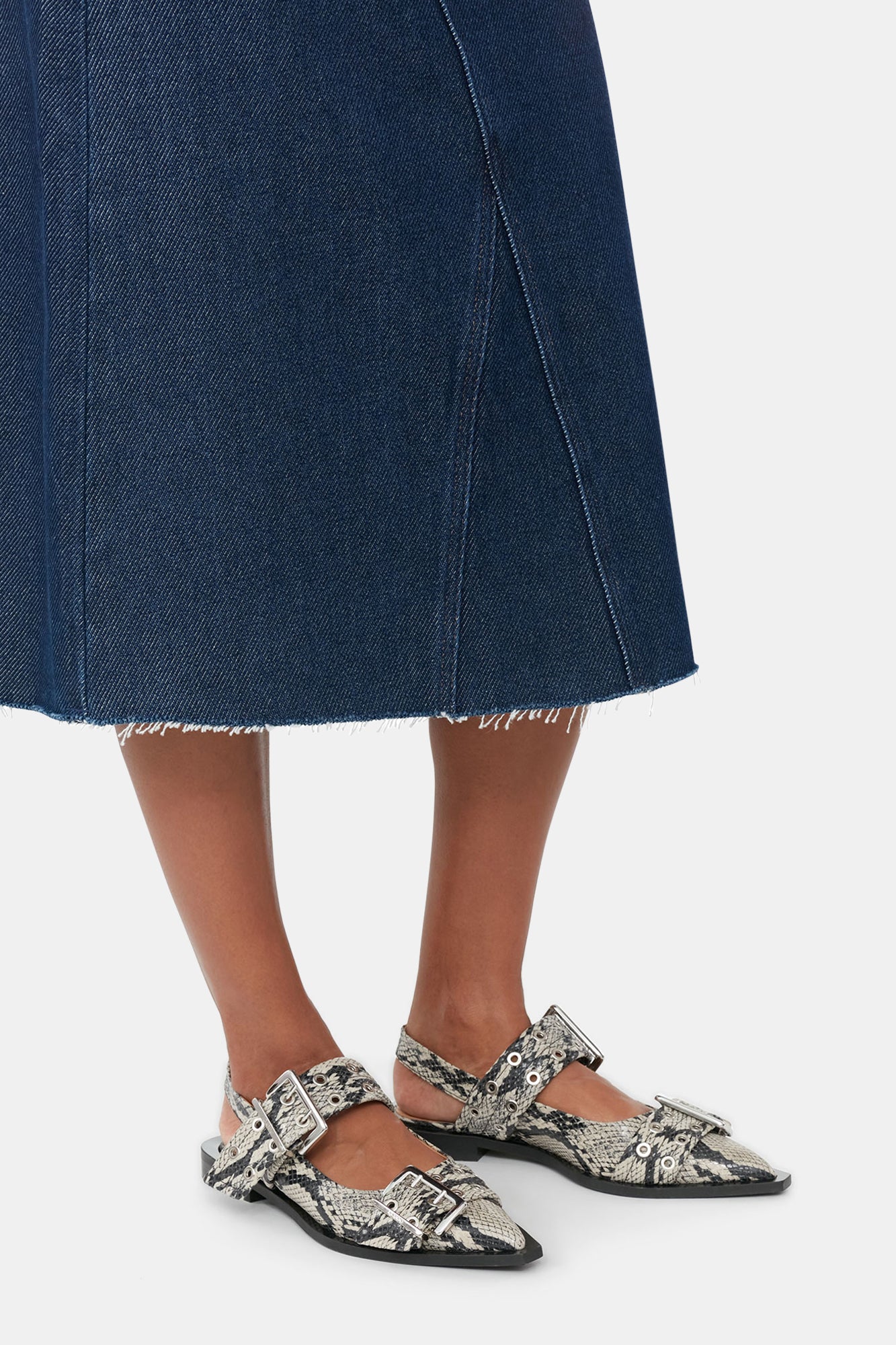 Chunky Buckle Ballerina Snake | Sand