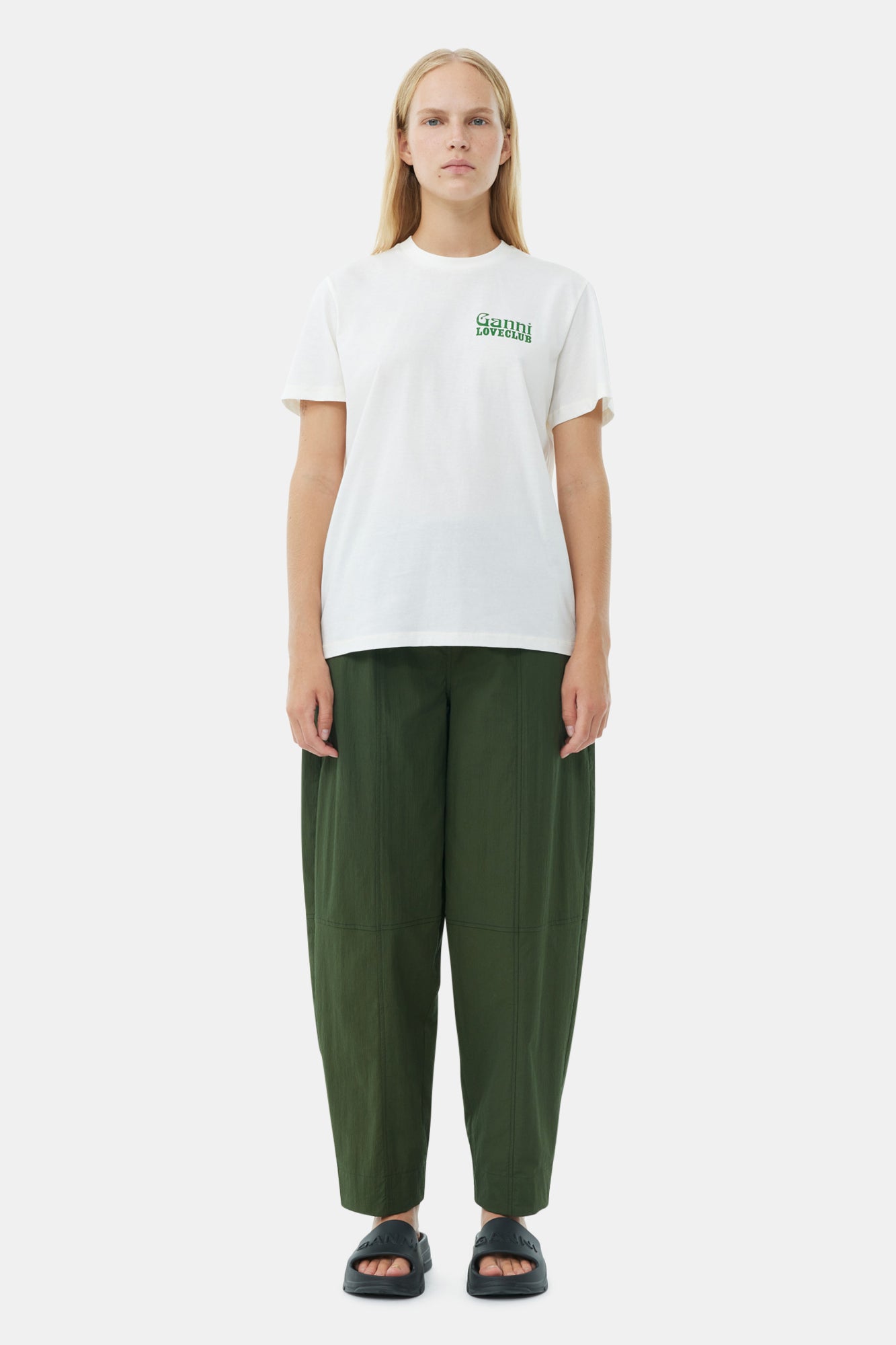 Embossed Logo Pool Slides | Black