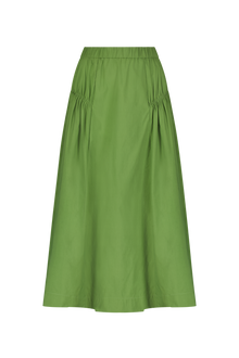 Tech Poplin Shirred Skirt | Cactus