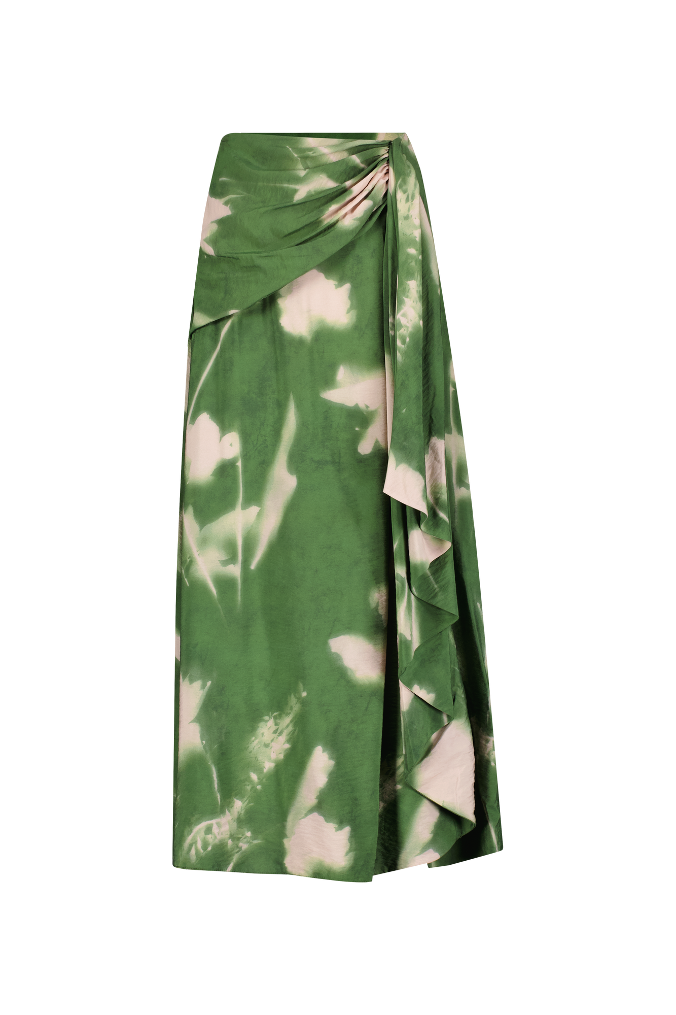 Abstract Floral Crepe Cascade Skirt | Cactus