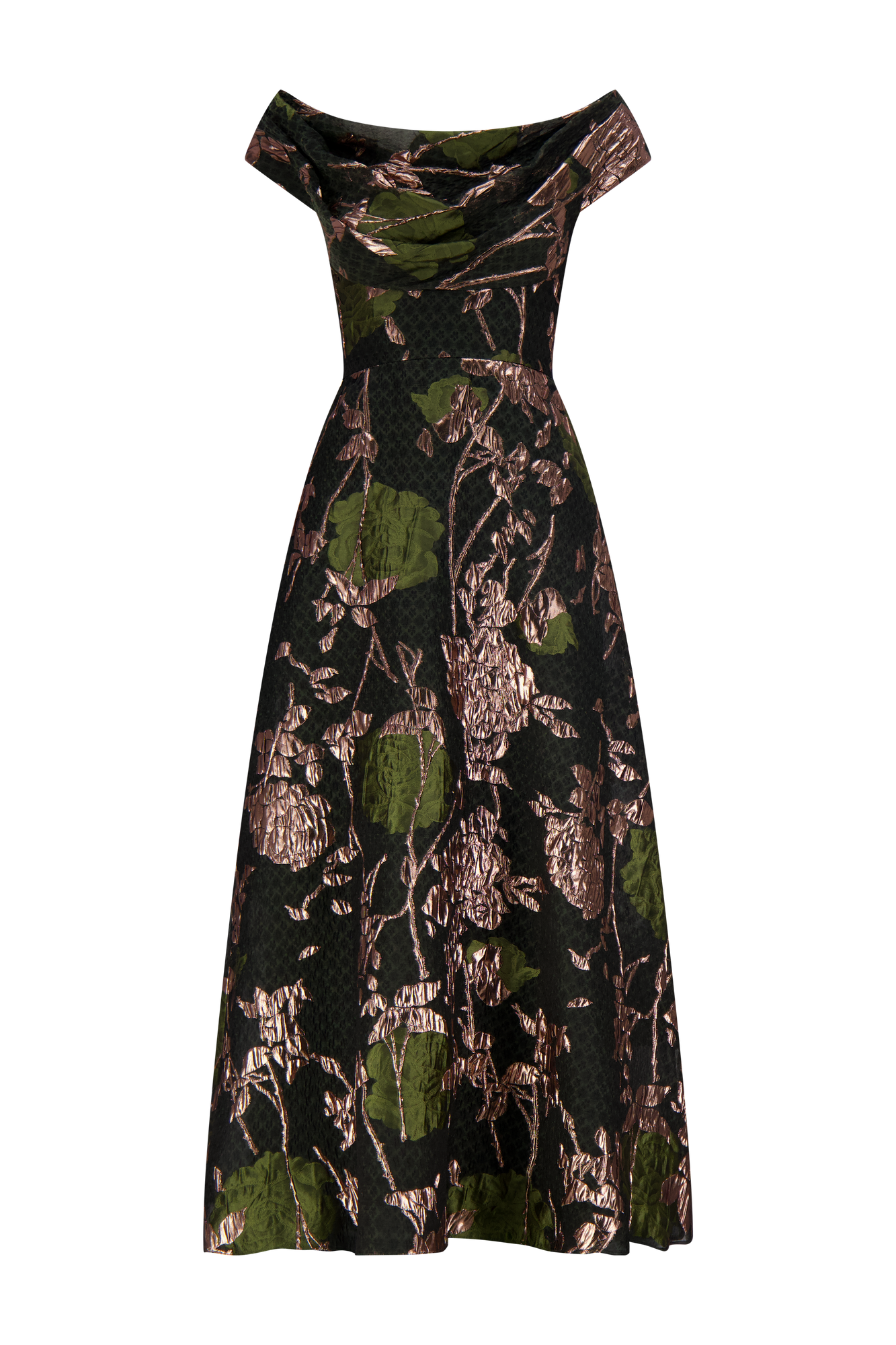 Floral Fil Coupe Draped Dress | Cactus Multi