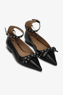 Eyelets Jewel Ballerina Naplack | Black
