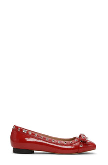 Eyelets Bow Ballerina Naplack | Racing Red