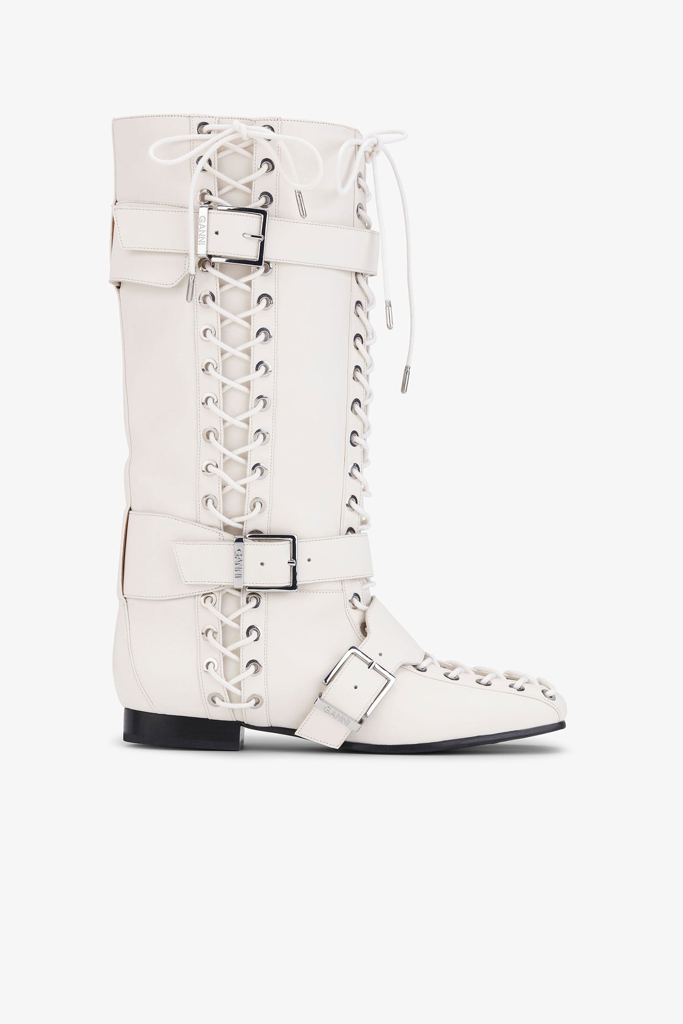 Lace-Up High Boots | Egret