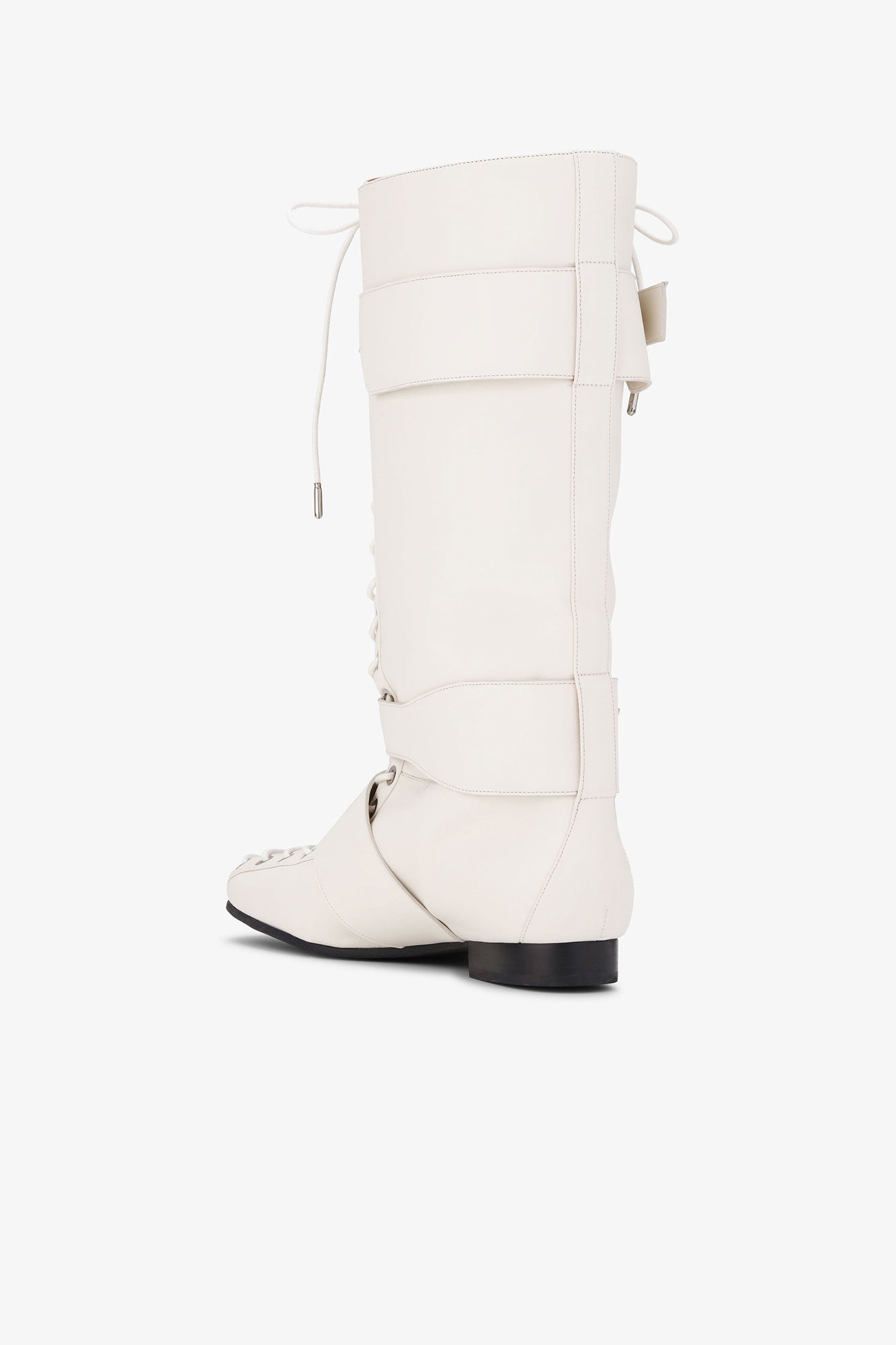 Lace-Up High Boots | Egret