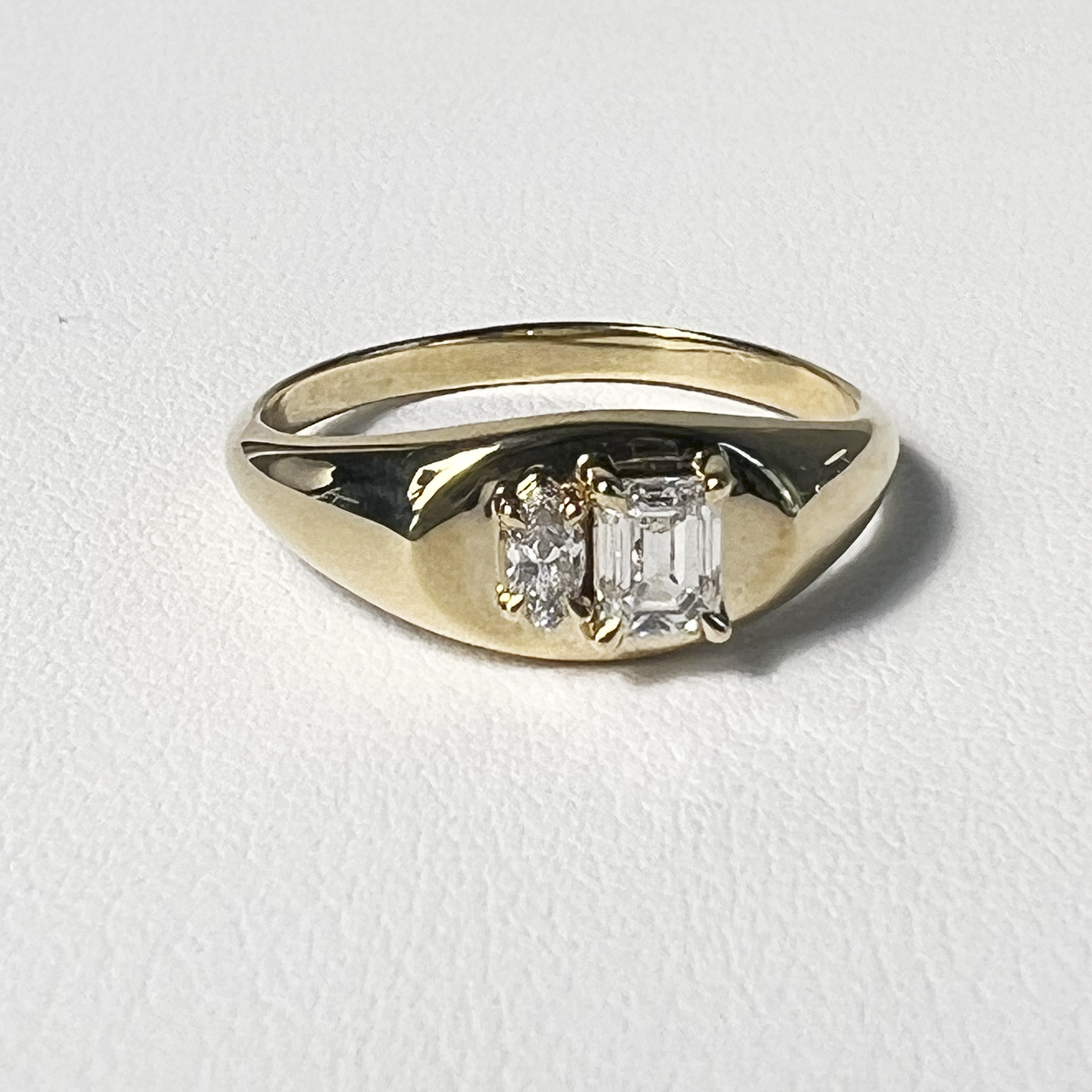 Soiree Signet | 14K Yellow Gold | 0.30 CTW (Approx) White Lab Diamond