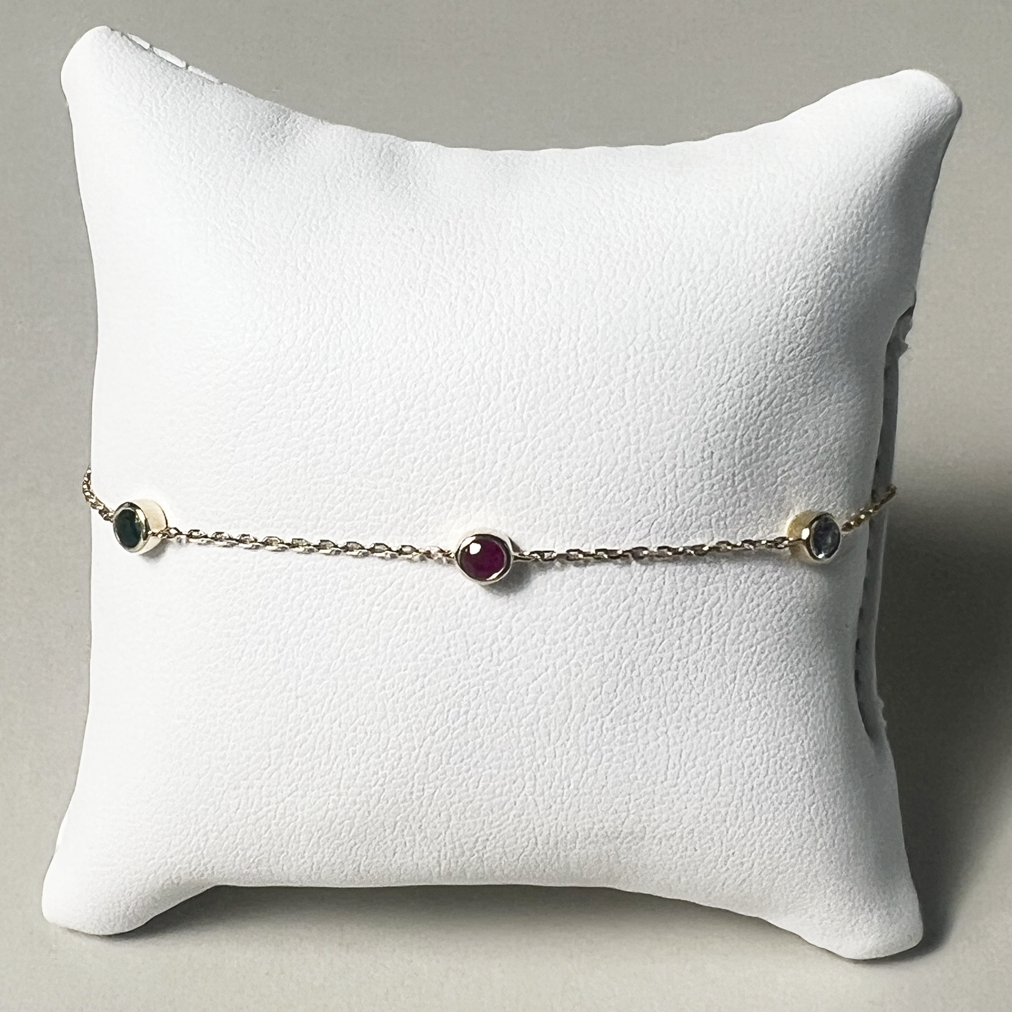 Birthstone Bezel Bracelet | 10K Yellow Gold | Multicolor Birthstone