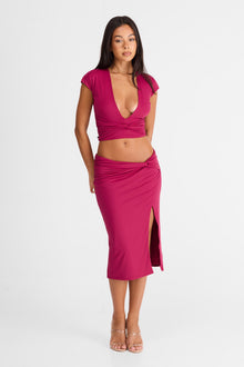 Arielle Midi Skirt | Berry