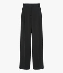 Satin Pleated Trouser | Black