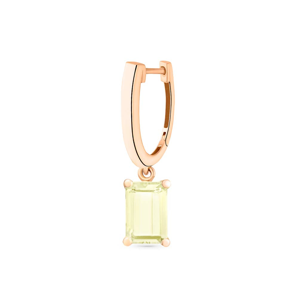 Solo Cocktail Lemon Quartz Hoop | 18K Rose Gold