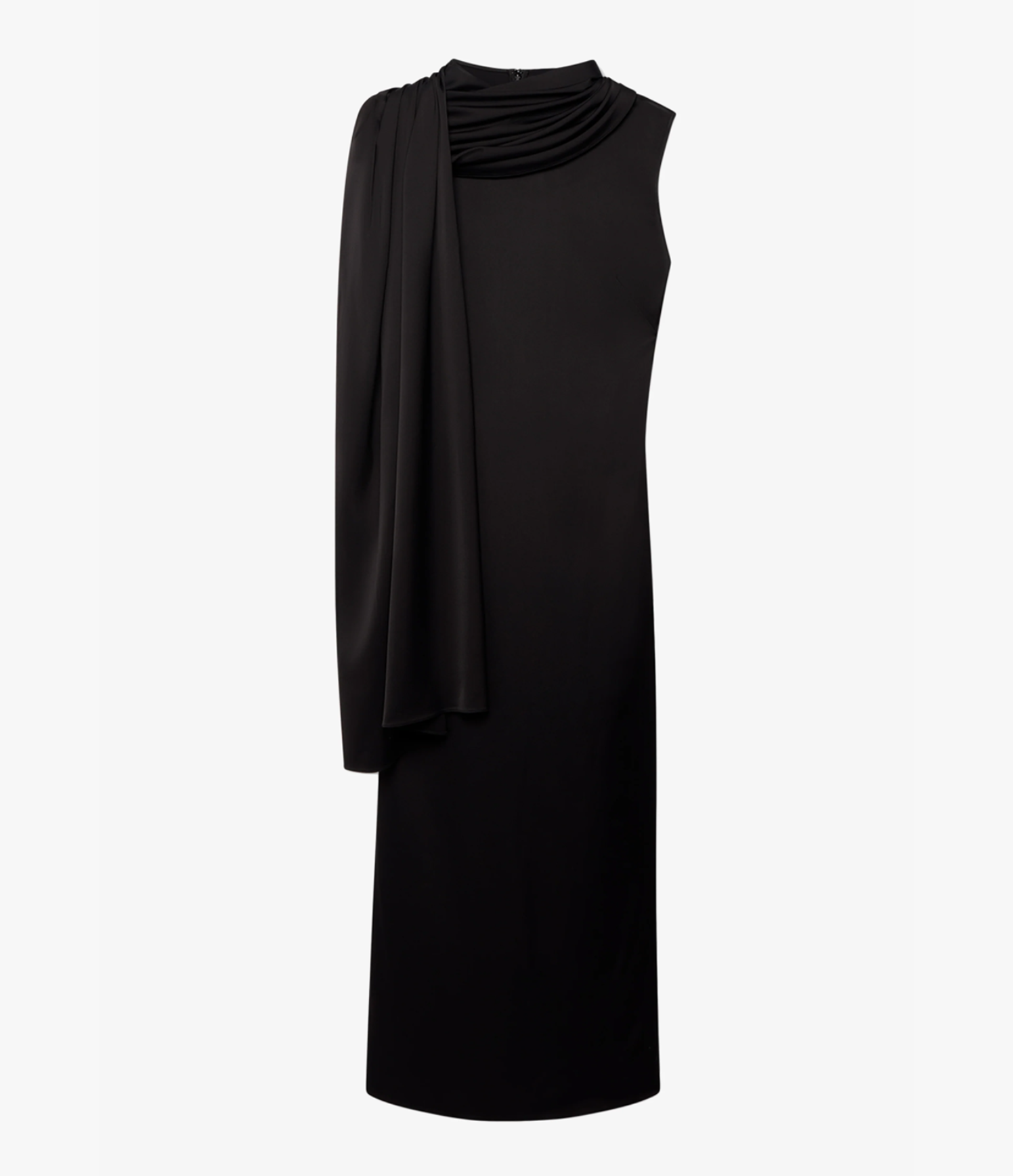 Another Tomorrow Scarf Dress in Black – Satin Women's Dress