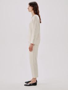 Another Tomorrow Scoopneck Sweatshirt in Parchment – Cotton Women's Top