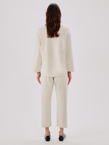 Another Tomorrow Scoopneck Sweatshirt in Parchment – Cotton Women's Top