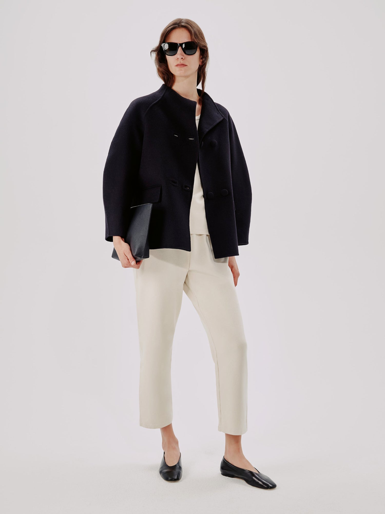 Another Tomorrow Scoopneck Sweatshirt in Parchment – Cotton Women's Top
