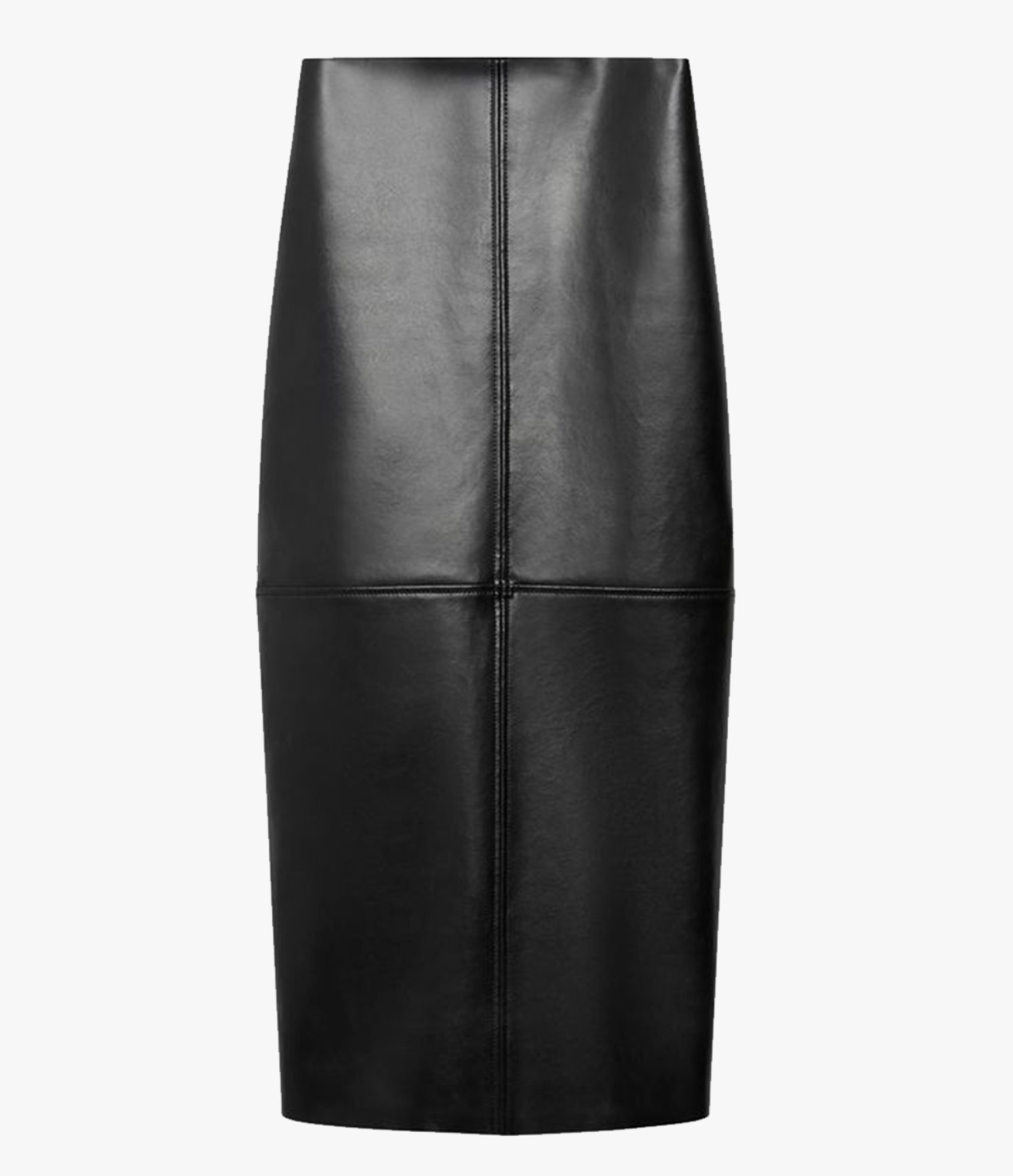 Another Tomorrow Seamed Pencil Skirt in Black – Bio Leather Women's Skirt
