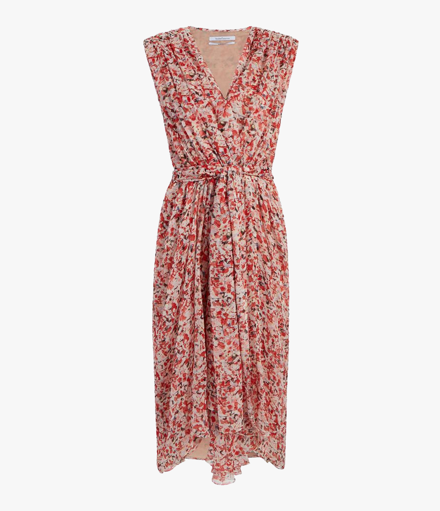 Another Tomorrow Silk Chiffon Gathered Dress in Sedona Multi – Silk Women's Dress