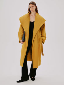 Another Tomorrow Wrap Puffer in Goldenrod – Cotton Women's Outerwear