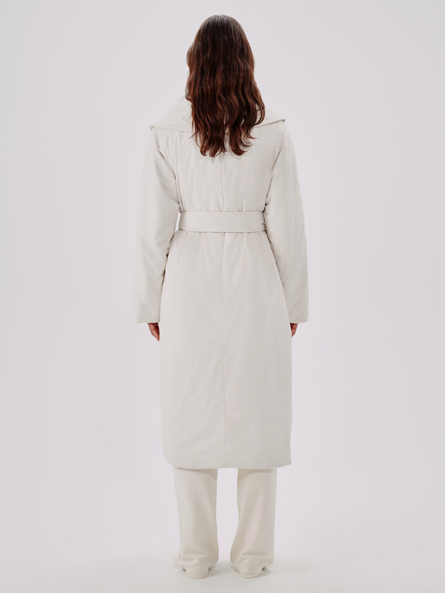 Another Tomorrow Wrap Puffer in Parchment – Cotton Women's Outerwear