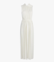 Another Tomorrow Shirred Midi Dress in Off White – Viscose Women's Dress