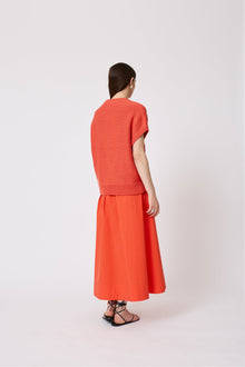 Embroidered Sleeveless Sweater | Vermillion
