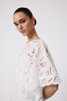 Embroidered Eyelet Caftan | Ivory